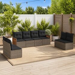 8 Piece Grey Garden Sofa Set for Outdoor Living