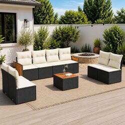 Practical 9-Piece Garden Sofa Set for Any Outdoor Area