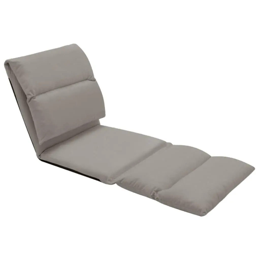 Adjustable Microfibre Floor Chair Grey Folding Lounger Indoor Outdoor Relaxation Seat