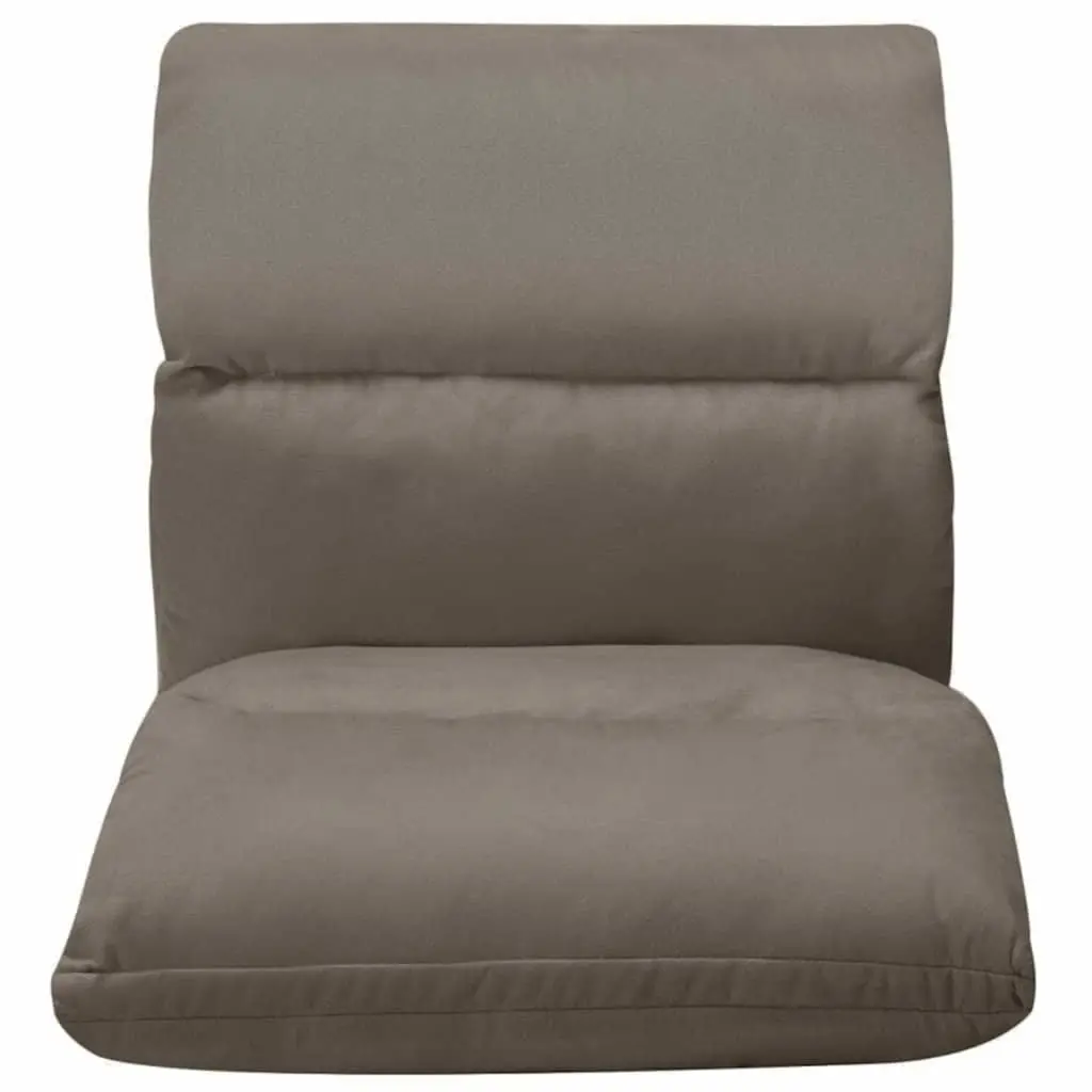 Folding Floor Chair Microfibre Adjustable Compact Grey Lounger