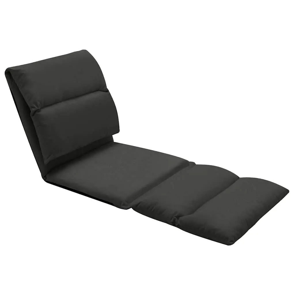 Folding Lounge Chair Microfibre Adjustable Recliner Black Indoor Outdoor