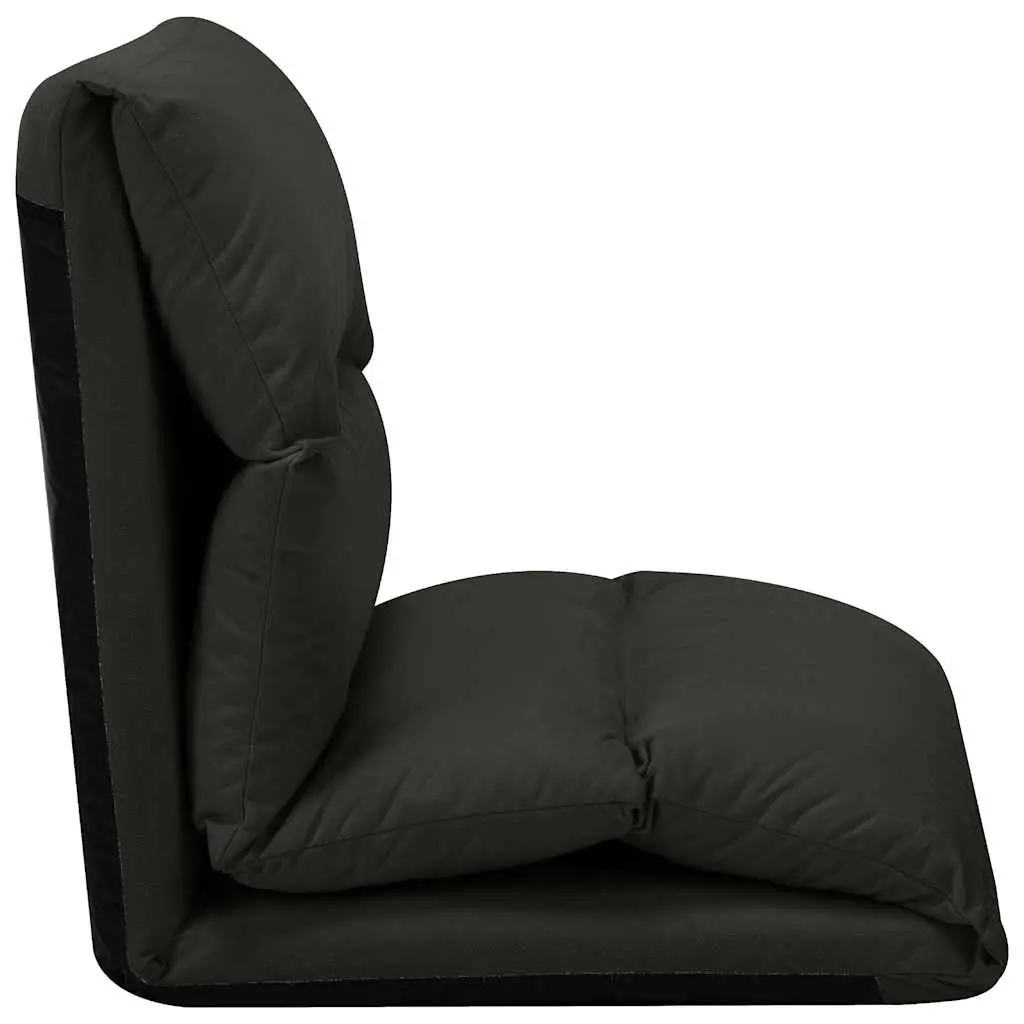 Folding Lounge Chair Microfibre Adjustable Recliner Black Indoor Outdoor