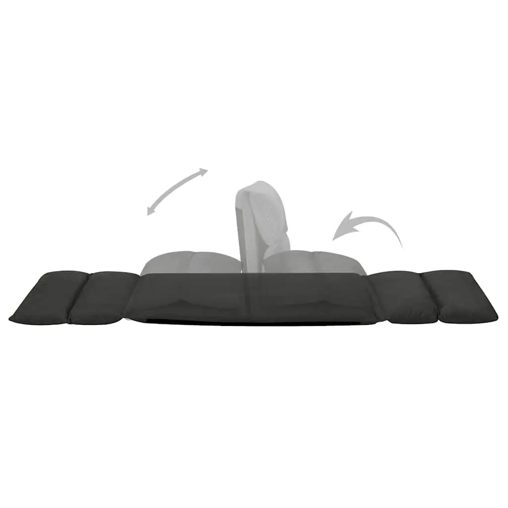 Folding Lounge Chair Microfibre Adjustable Recliner Black Indoor Outdoor