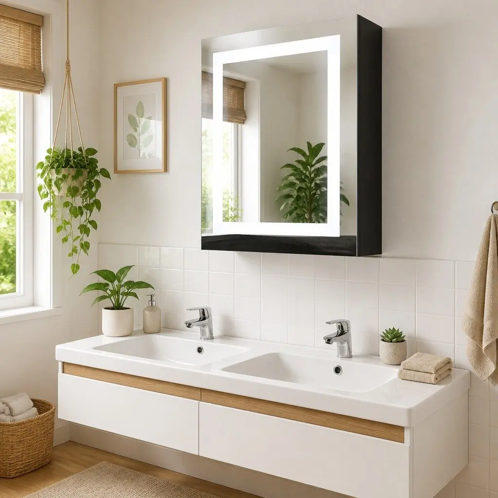 Bathroom Vanity Mirror Cabinet with 3 Storage Shelves