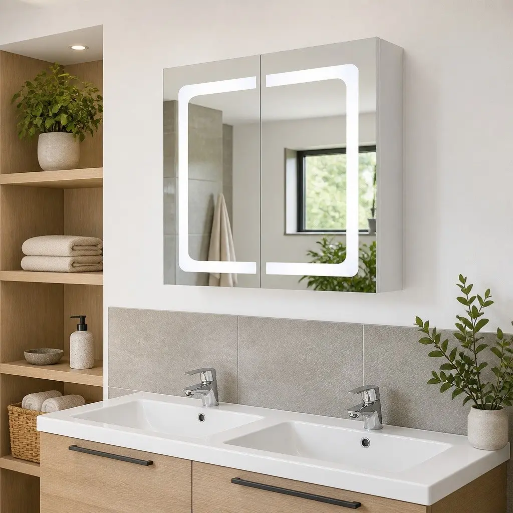 Vanity Mirror Cabinet with Integrated LED Light