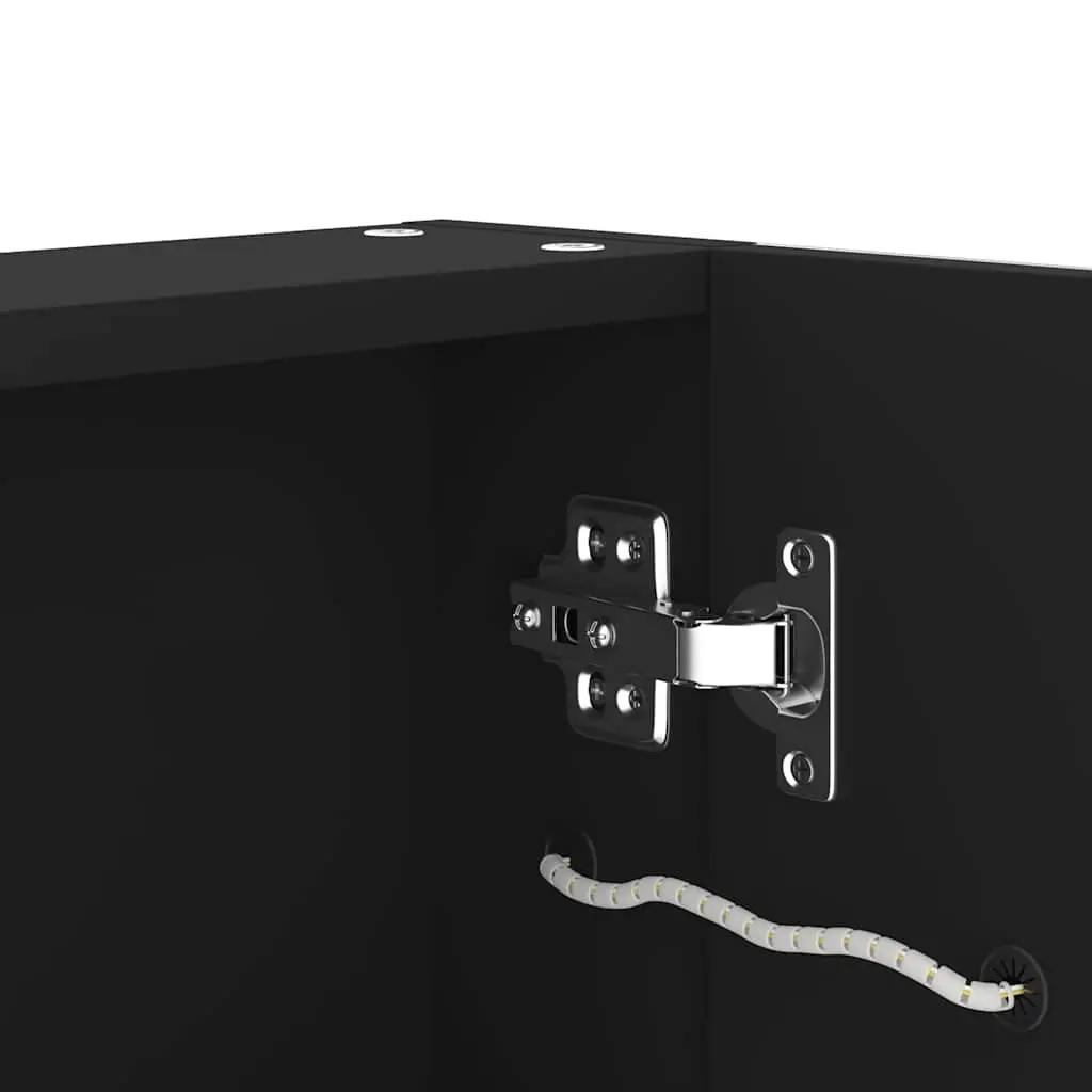 Bathroom Mirror Cabinet Storage Unit LED Anthracite 80x12.2x68cm