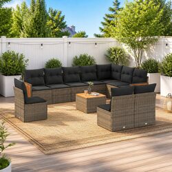 Practical 11 Piece Garden Sofa Set for Outdoor Use