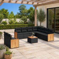Versatile Black Rattan Sofa Set for Your Outdoor Needs