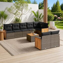 9-Piece Modular Garden Sofa Set for Relaxing Outdoors