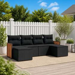 Versatile 6 Piece Rattan Sofa Set for Outdoor Use