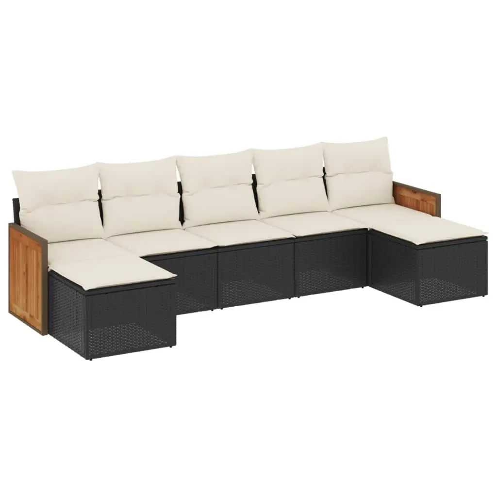 Garden Sofa Set 7 Piece Outdoor Furniture Patio Lounge Seating Black Rattan
