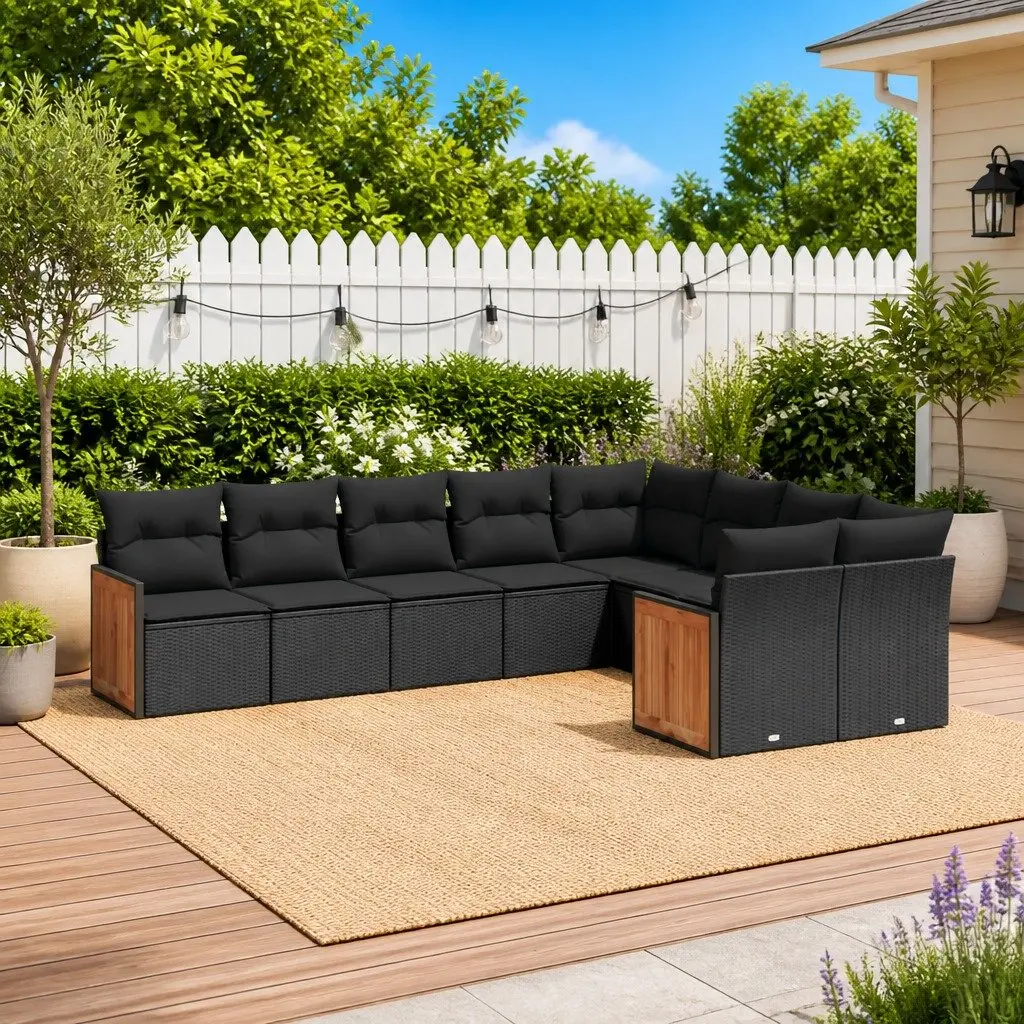 9-Piece Modular Sofa Set for Outdoor Use