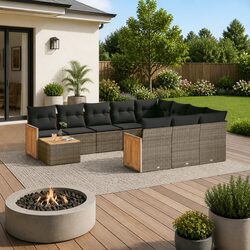 Versatile 11-Piece Grey Garden Sofa Set for Your Home