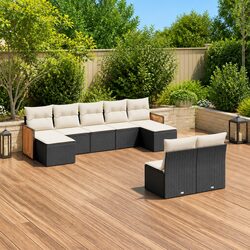 Practical 9 Piece Sofa Set for Outdoor Gatherings