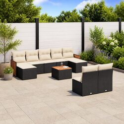 10 Piece Modular Garden Sofa Set for Relaxation and Storage
