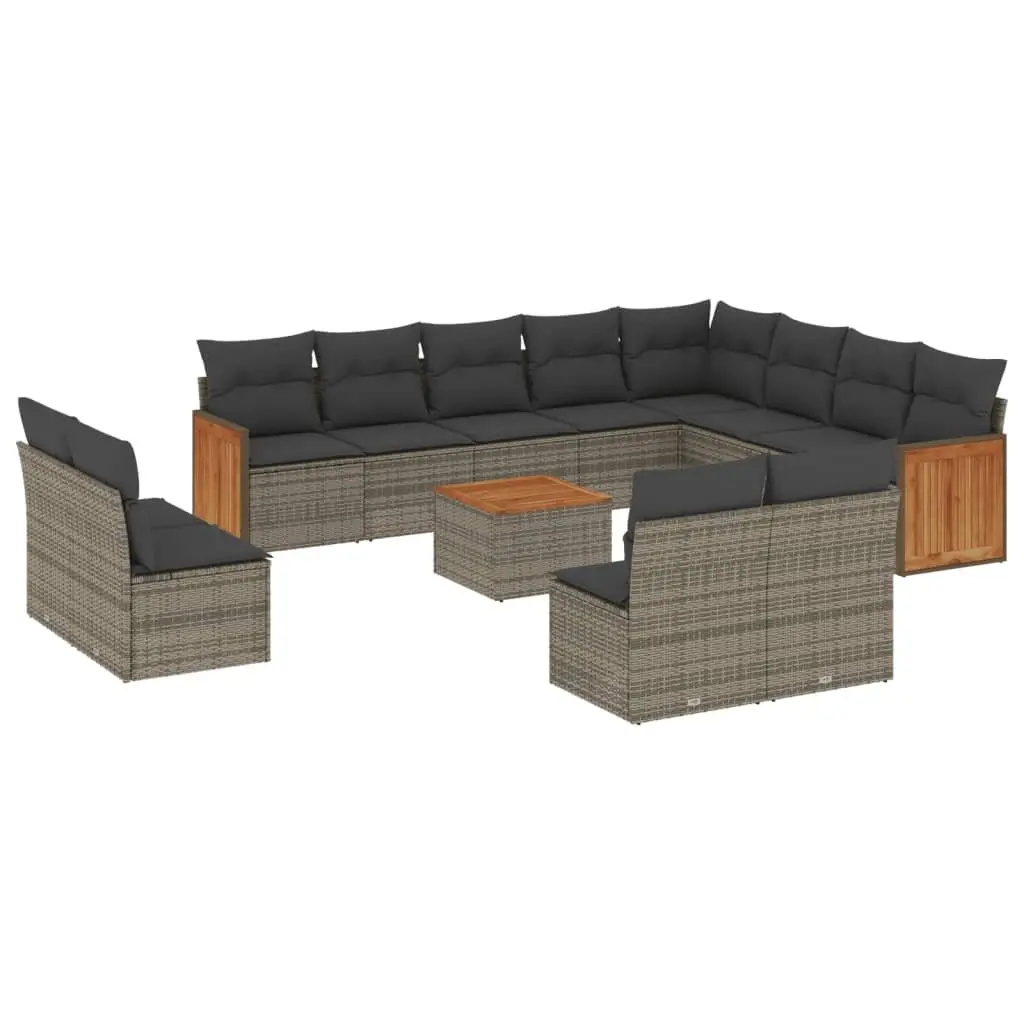 Garden Sofa Set PE Rattan Modular 13 Piece Outdoor Furniture Grey