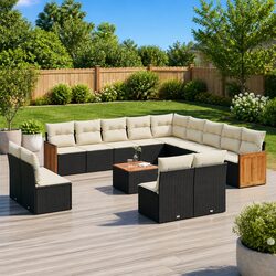Practical 14-Piece Garden Sofa Set for Relaxing Outdoors