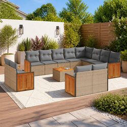 Practical 13-Piece Sofa Set for Outdoor Living Spaces