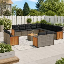 14-Piece Outdoor Sofa Set in Grey