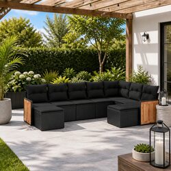 Practical 9-Piece Modular Sofa Set for Your Backyard
