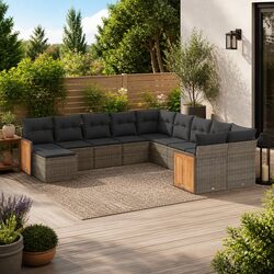 Practical 11-Piece Garden Sofa Set for Outdoor Use