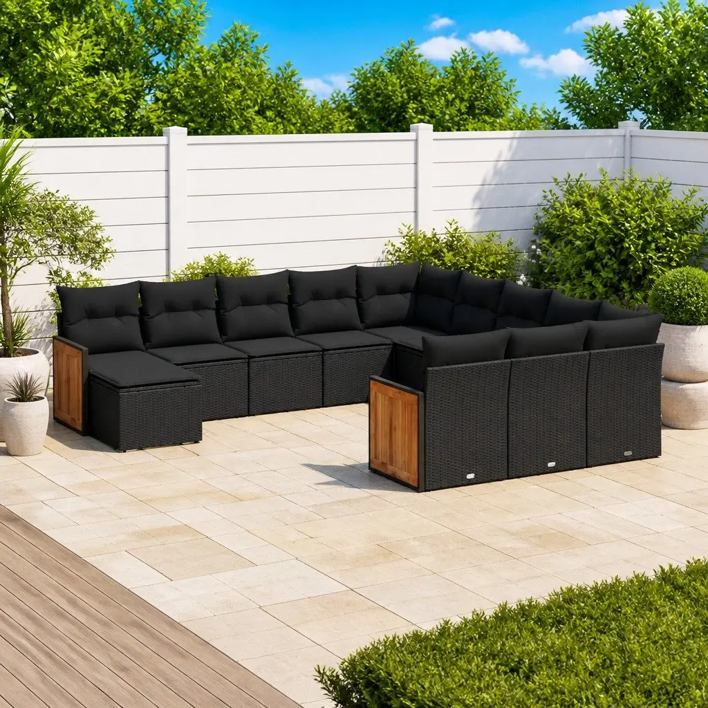 Garden Sofa Set 12 Piece Outdoor Furniture Patio Seating Black Modular