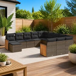 Flexible 12-Piece Grey Garden Sofa Set for Your Patio