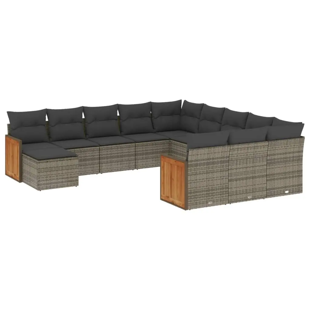 Garden Sofa Set PE Rattan Modular 12 Piece Outdoor Furniture Grey