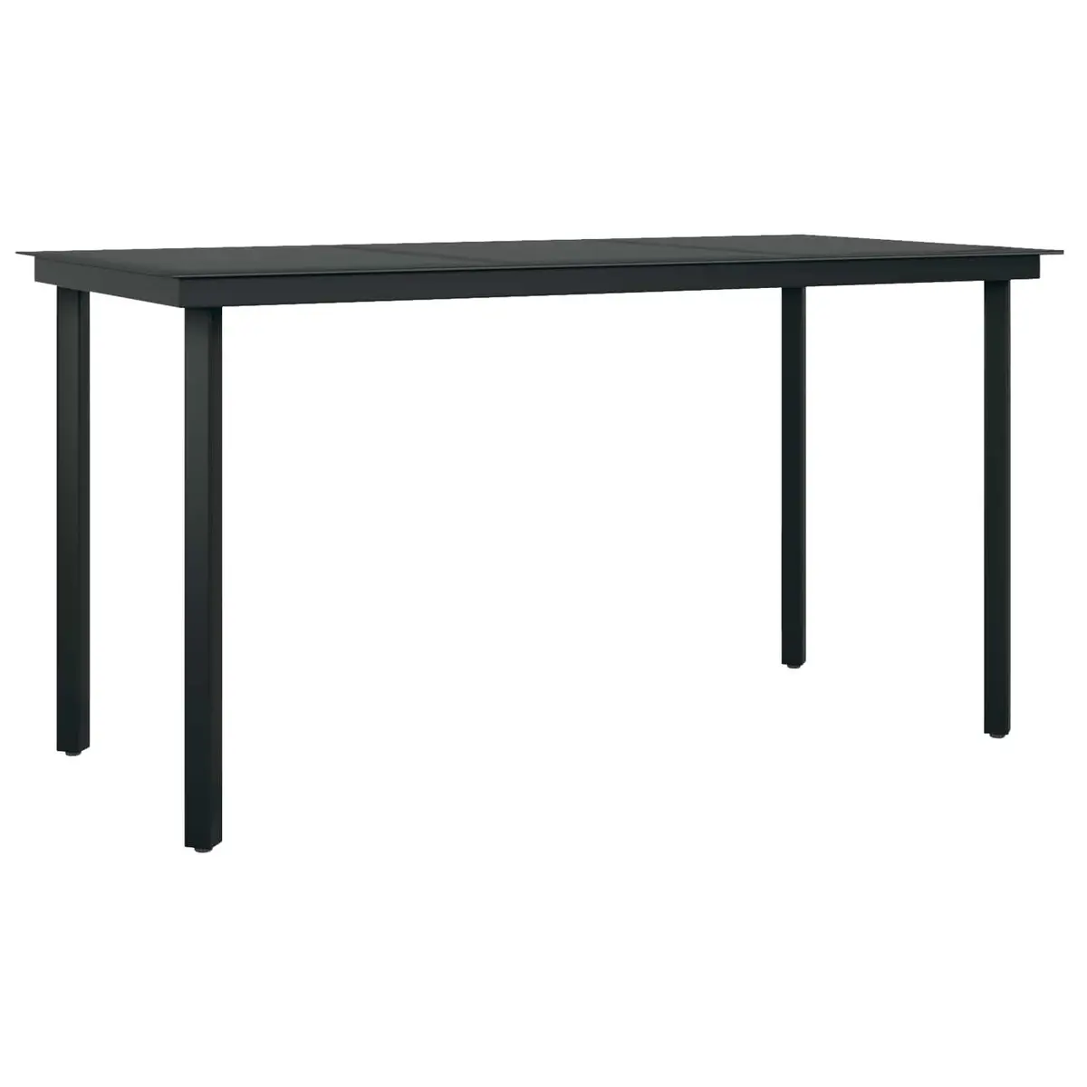 Garden Dining Set 5 Pieces Black Poly Rattan Patio Furniture Outdoor Table