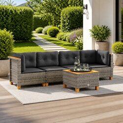 Practical 5 Piece Garden Sofa Set with Cushions