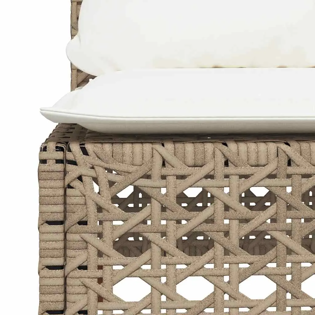 Outdoor Sofa Set 4 Piece Beige PE Poly Rattan with Cushions