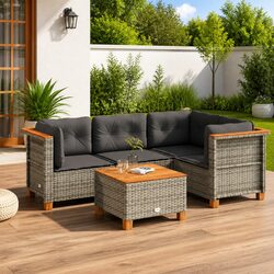 5-Piece Garden Sofa Set for Versatile Outdoor Use in Grey
