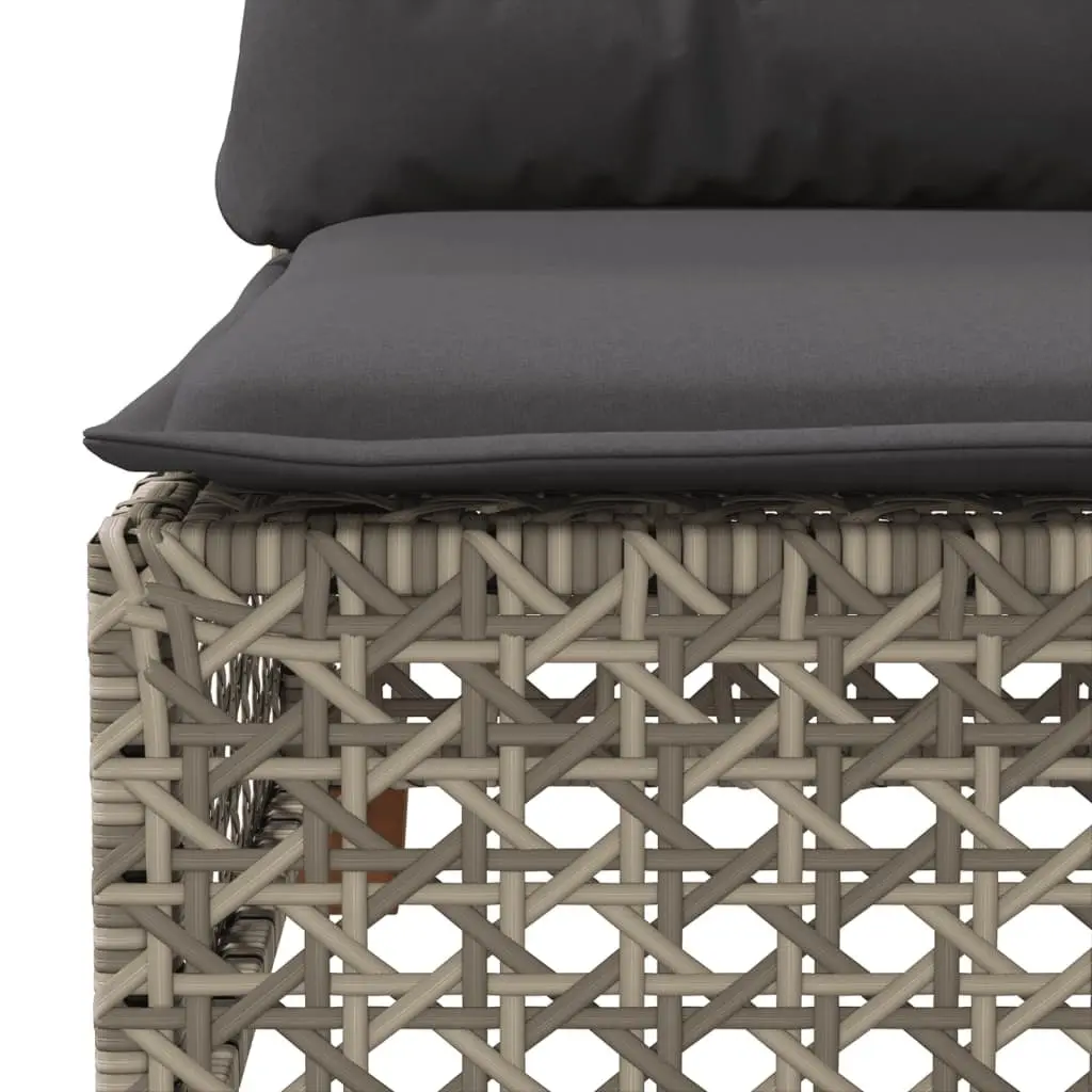 Modular Garden Sofa Set 5 Piece Grey Cushions PE Rattan Outdoor Patio Furniture