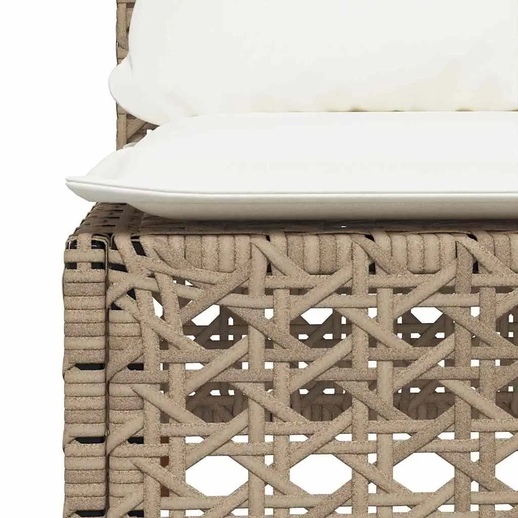 Garden Sofa Set PE Rattan 5 Piece Outdoor Furniture Beige Cushions