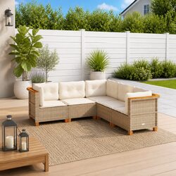 5-Piece Beige Patio Furniture Set for Outdoor Spaces