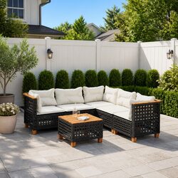 Functional 6-Piece Garden Sofa Set for Relaxing Outdoors