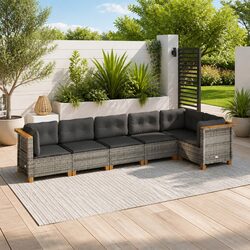 Practical 6-Piece Garden Sofa Set for Outdoor Use