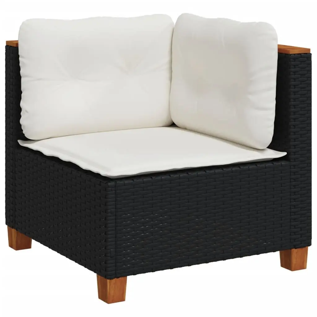 7 Piece Outdoor Garden Sofa Set PE Rattan Construction Black Colour