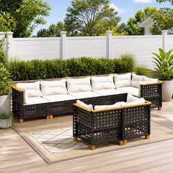 Versatile 8-Piece Black Garden Sofa Set for Any Outdoor Setting