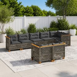 Grey 8-Piece Patio Sofa Set - Ideal for Outdoor Living