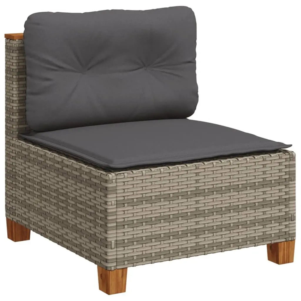 Garden Sofa Set 9 Piece Outdoor Furniture Grey Poly Rattan Patio Lounge with
