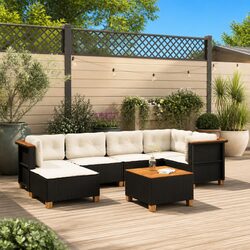 Versatile 7 Piece Patio Sofa Set with Cushions