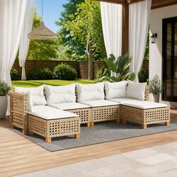 Comfortable 6 Piece Garden Sofa Set for Outdoor Use