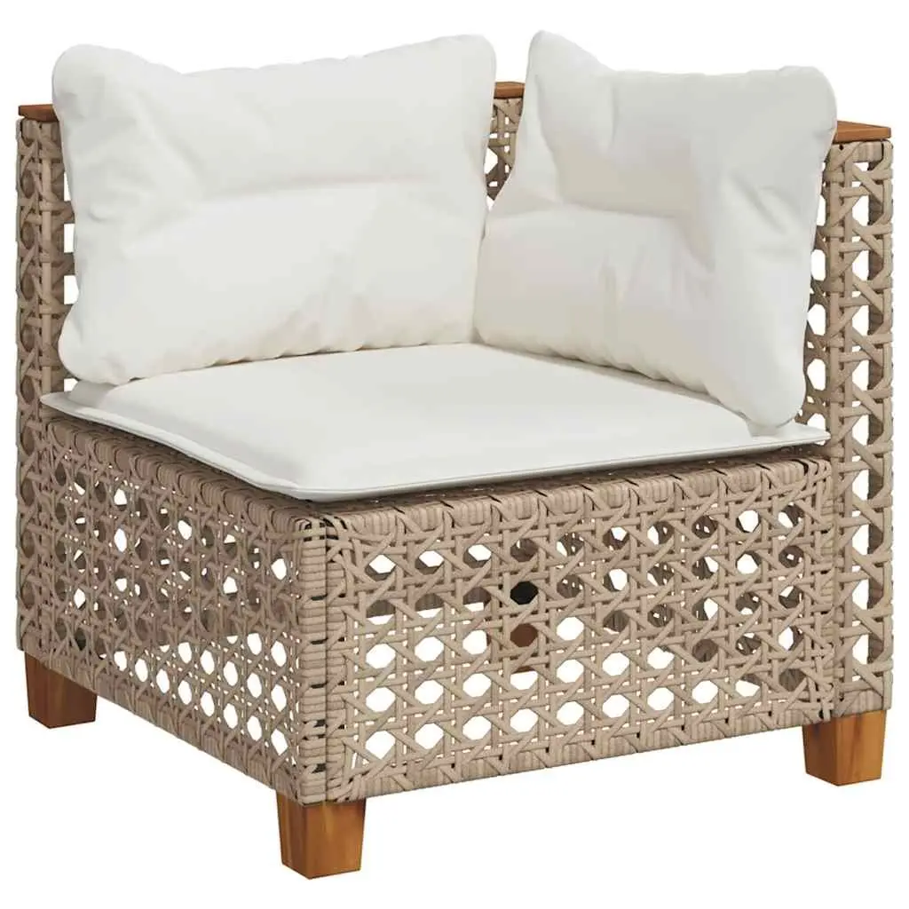 Outdoor Garden Sofa Set 7 Piece Patio Furniture with Cushions Beige Rattan