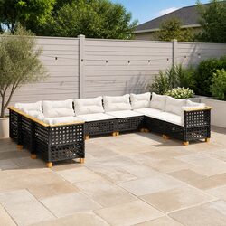 Garden Sofa Set 9 Piece Outdoor Furniture Patio Recliner Lounge with Cushions