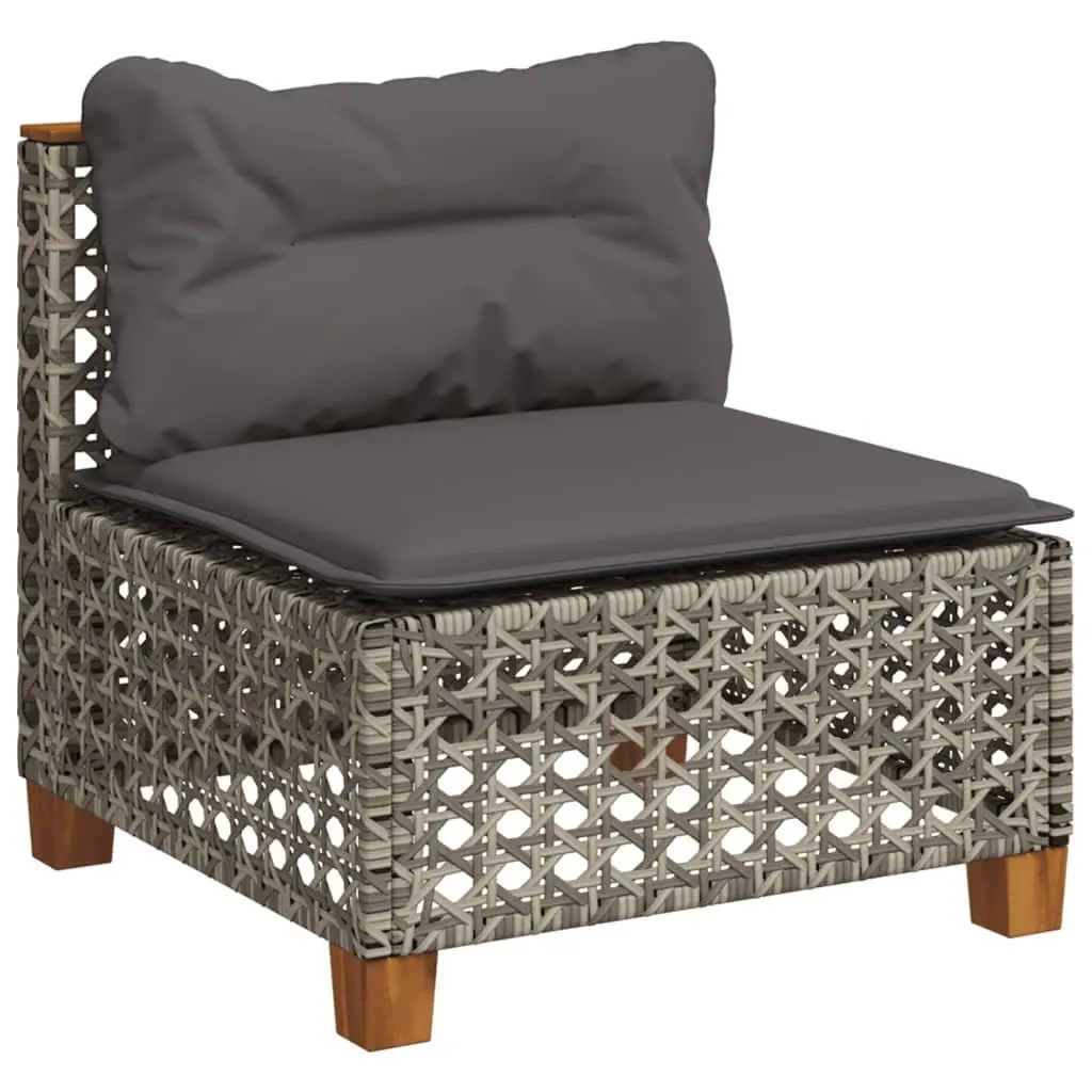Garden Sofa Set 9 Piece Outdoor Furniture Grey Poly Rattan Modular Patio Seating