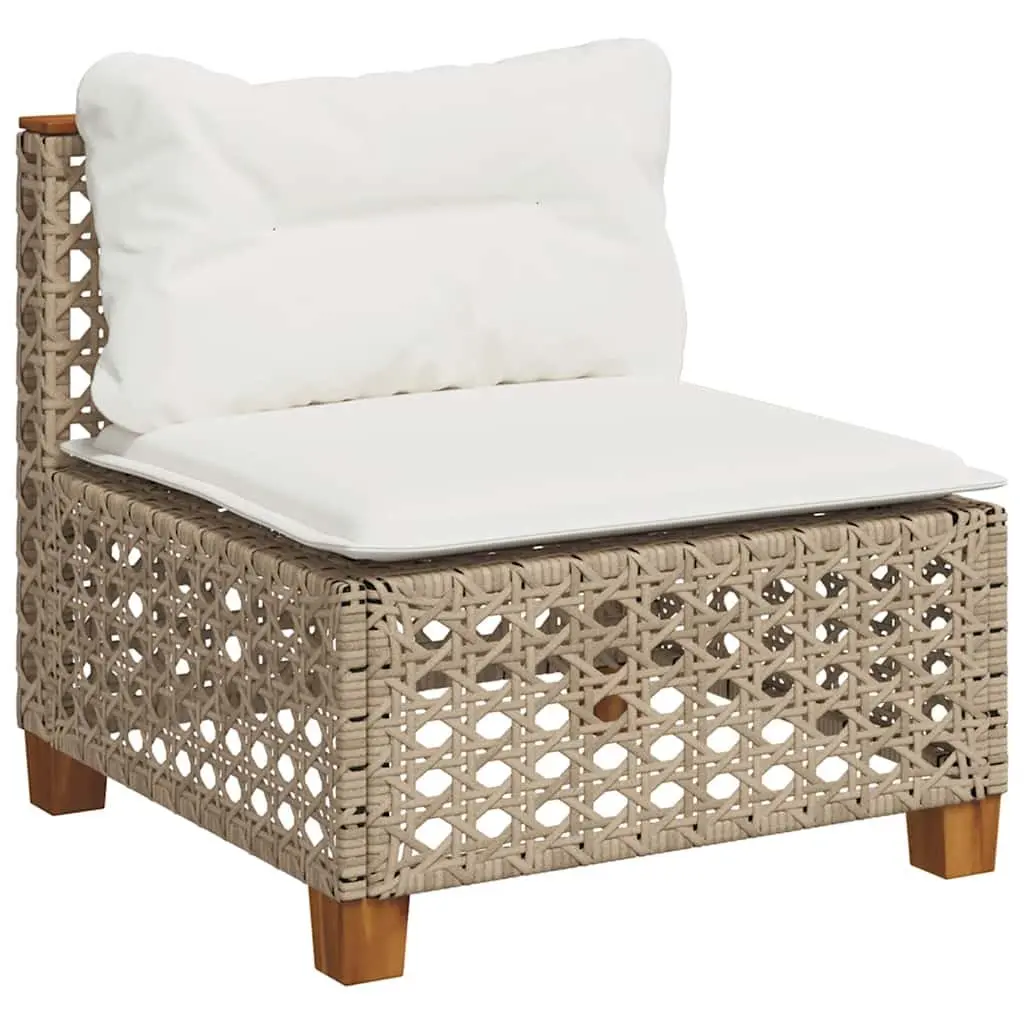 Outdoor Garden Sofa Set 9 Piece Modular Patio Furniture with Cushions Beige