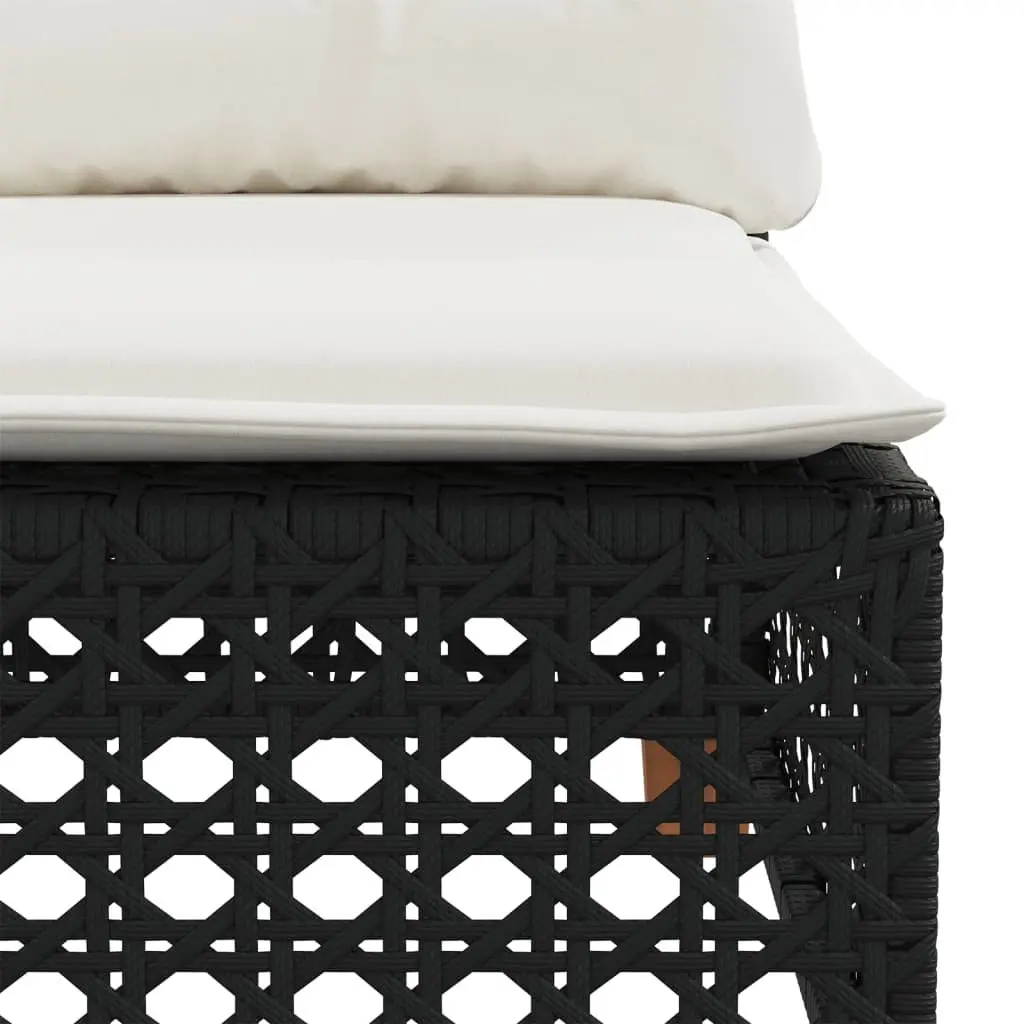 10 Piece Outdoor Garden Sofa Set PE Rattan Modular Black with Cushions