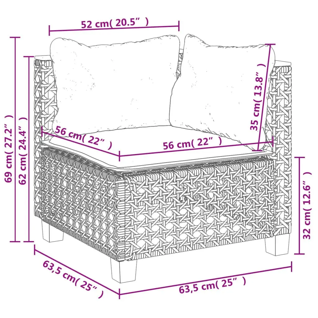 10 Piece Outdoor Garden Sofa Set PE Rattan Modular Black with Cushions