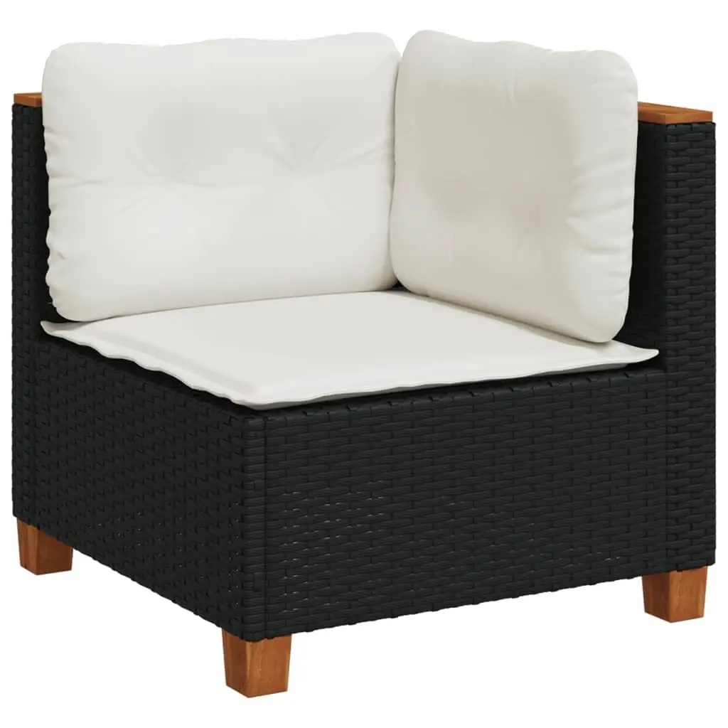 11 Piece Outdoor Garden Sofa Set PE Rattan Furniture with Cushions Black